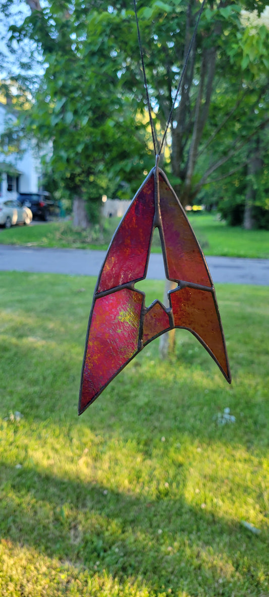 Engineering/Command Red Federation Insignia Stained Glass