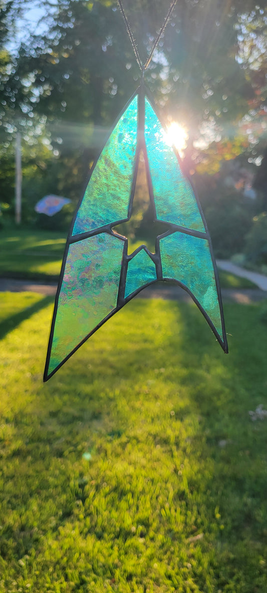 Science Blue Federation Insignia Stained Glass