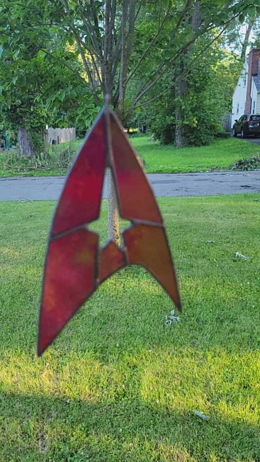 Engineering/Command Red Federation Insignia Stained Glass
